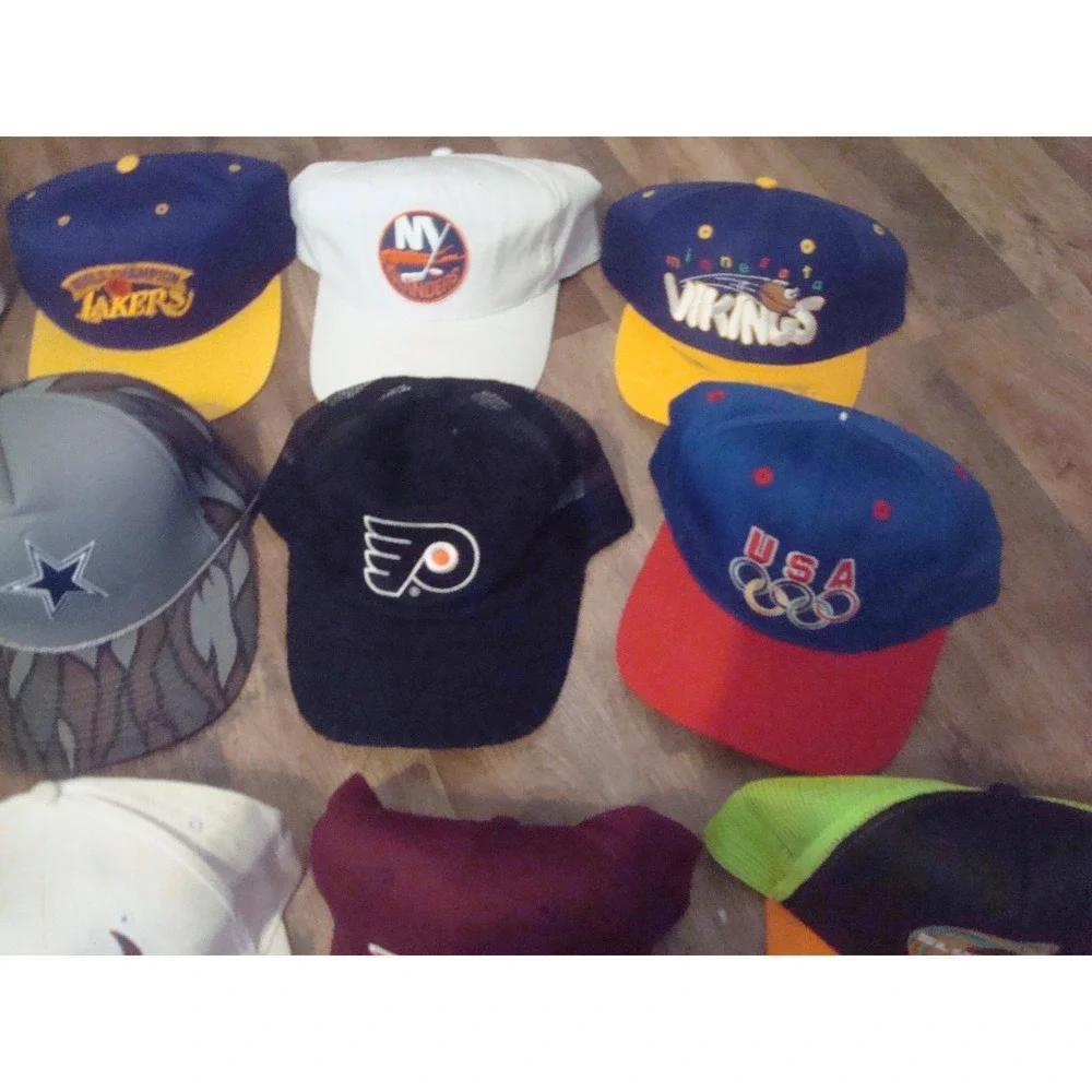 15 HATS LOT NFL‎ NBA 90S NHL RARE CAPS SNAPBACK  HAT CAP VINTAGE DEADSTOCK R1